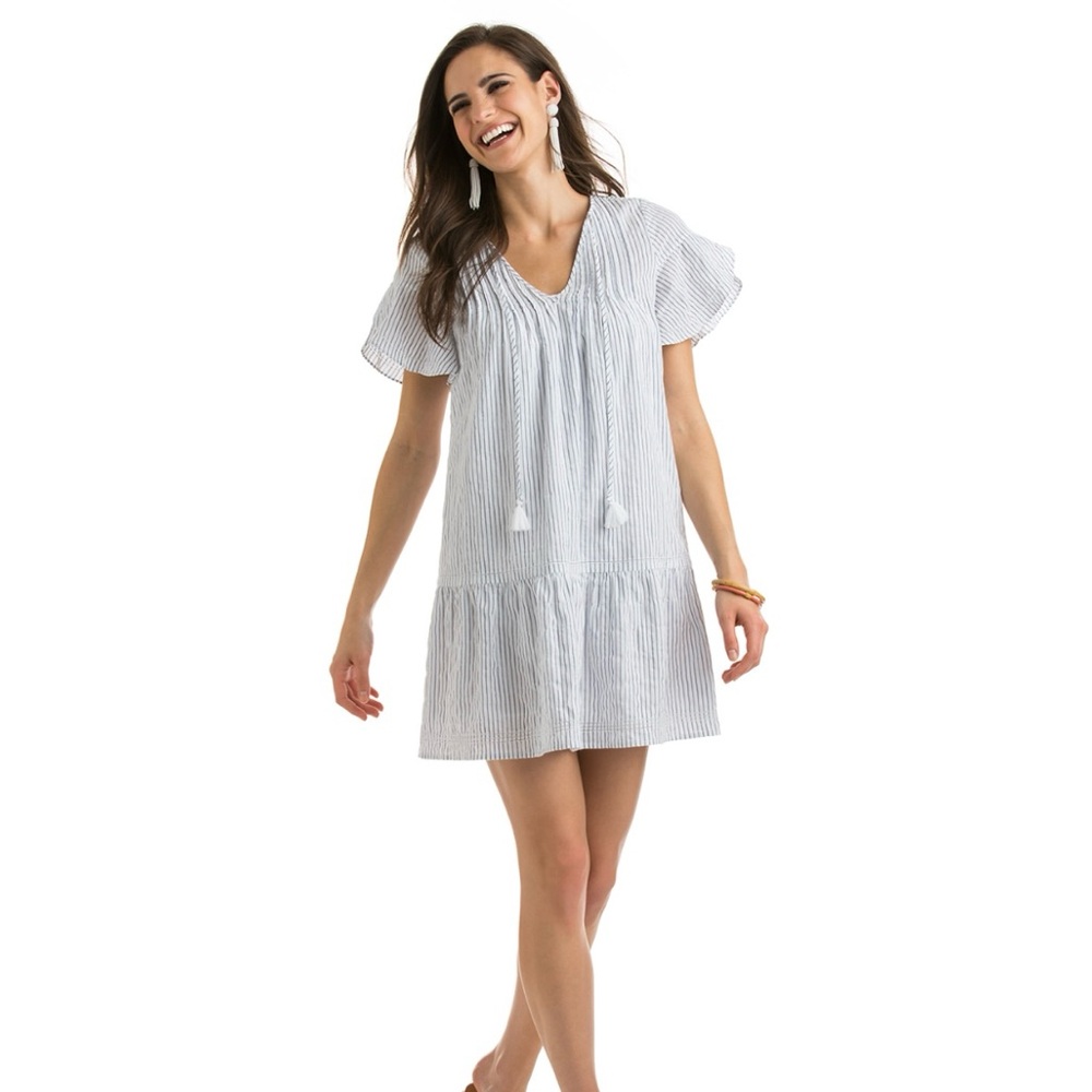 Vineyard Vines Pintucked Striped Dress